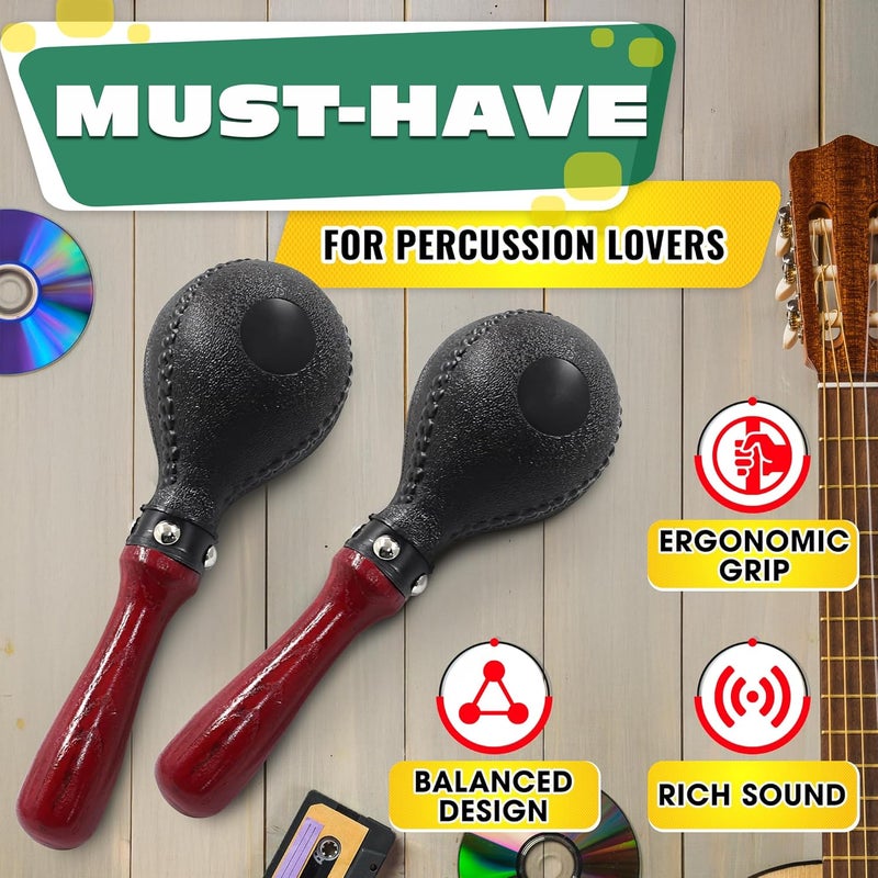 KETAR 2 Pcs Maracas for Adults – 10.2” Durable Percussion Instrument, Good for Mexican Music, Parties, and Performance, Mexican Maracas Percussion Shaker Instrument with Vibrant Sound & Stylish Design - Image 4